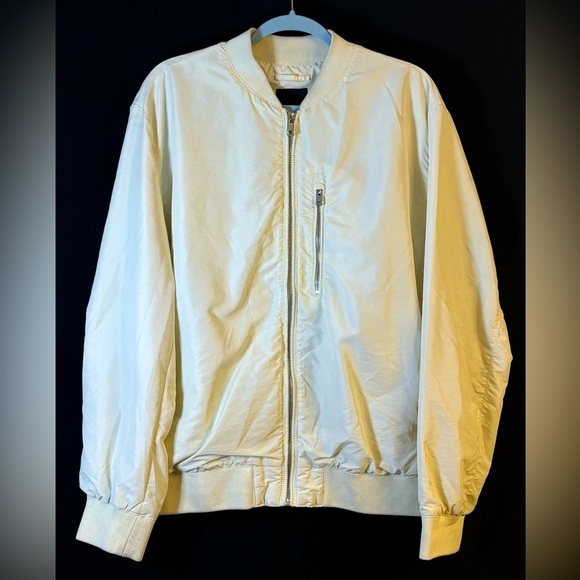 H&M White XL Bomber Jacket Zip - Picture 1 of 9